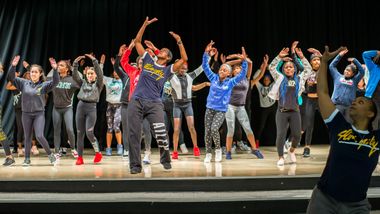 Nasha Thomas leading Revelations Residency at Richmond Heights Middle School