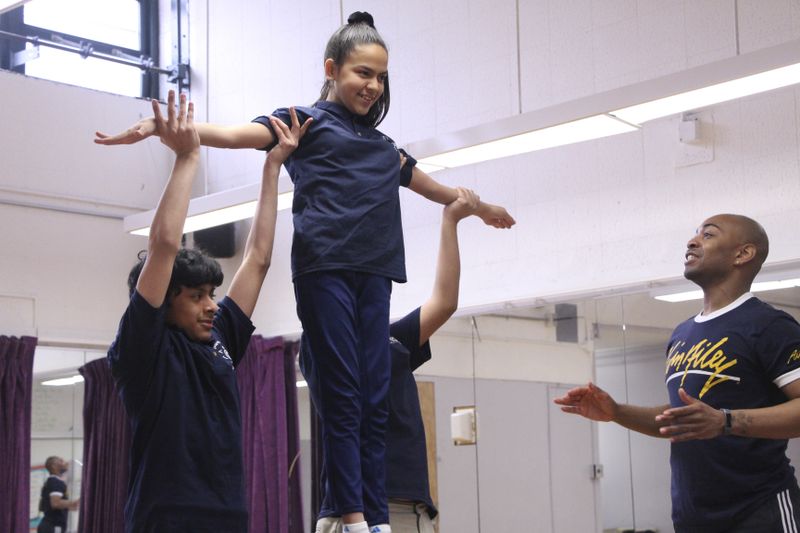 AIE Teaching Artist Cedric Green leads AileyDance Kids at Dual Language Middle School