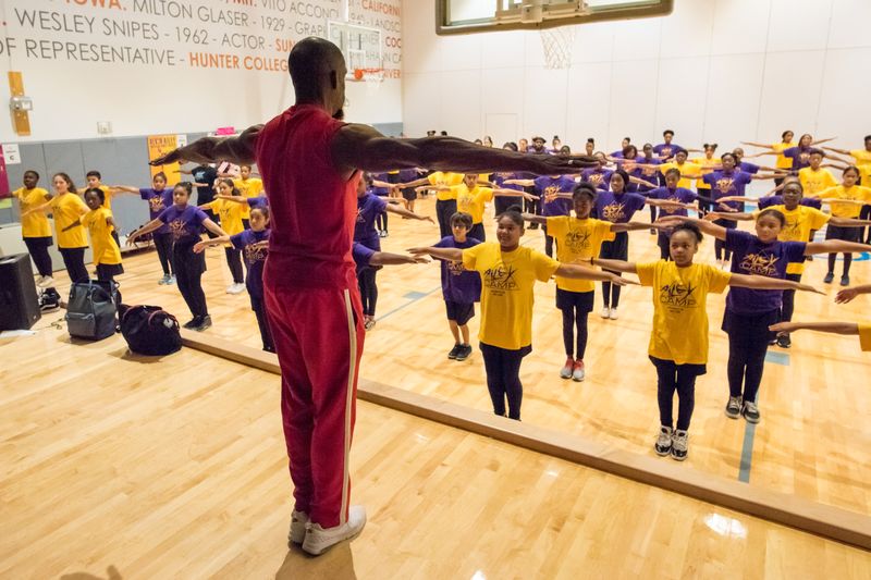 New York AileyCamp Director Darius Williams and Campers