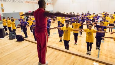 New York AileyCamp Director Darius Williams and Campers