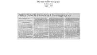 The New York Times - Ailey Selects Resident Choreographer