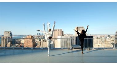 Ailey's Jacqueline Green and Yannick Lebrun performing Alvin Ailey's Pas De Duke at The Woolworth Building. Photo Courtesy of Ailey
