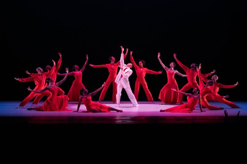 Alvin Ailey American Dance Theater's Clifton Brown and students of The Ailey School in Bird Lives! at Ailey's 2021 Opening Night Gala