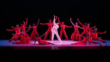 Alvin Ailey American Dance Theater's Clifton Brown and students of The Ailey School in Bird Lives! at Ailey's 2021 Opening Night Gala