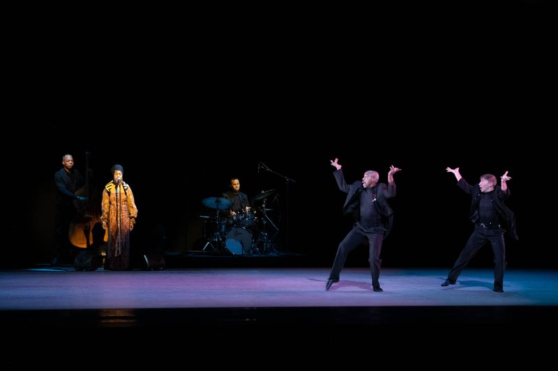 Alvin Ailey American Dance Theater's Renaldo Maurice and Patrick Coker in Robert Battle's Ella with live music feat. Jazzmeia Horn 2021 Opening Night Gala