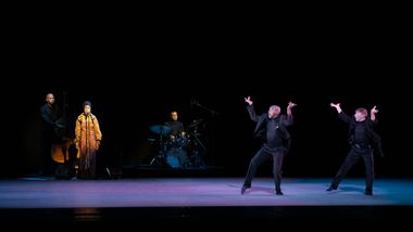 Alvin Ailey American Dance Theater's Renaldo Maurice and Patrick Coker in Robert Battle's Ella with live music feat. Jazzmeia Horn 2021 Opening Night Gala
