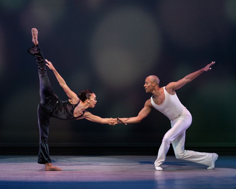 Alvin Ailey American Dance Theater's Constance Stamatiou and Yannick Lebrun in Alvin Ailey's Pas de Duke