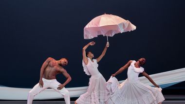 Alvin Ailey American Dance Theater's Solomon Dumas, Constance Stamatiou and Yazzmeen Laidler in Alvin Ailey's Revelations
