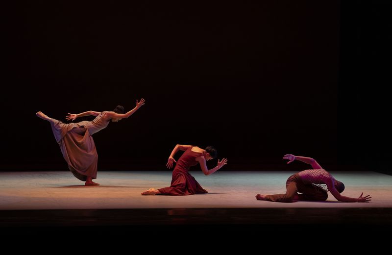 Alvin Ailey American Dance Theater's Corrin Rachelle Michell, Miranda Quinn and Christopher Wilson in Alvin Ailey's Revelations