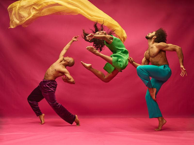 Alvin Ailey American Dance Theater's Yannick Lebrun, James Gilmer, and Constance Stamatiou. Photo by Dario Calmese