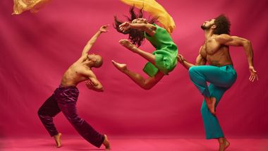 Alvin Ailey American Dance Theater's Yannick Lebrun, James Gilmer, and Constance Stamatiou. Photo by Dario Calmese