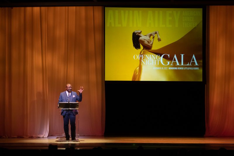 Artistic Director Robert Battle speaking at Ailey's 2022 Opening Night Gala