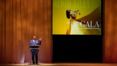 Artistic Director Robert Battle speaking at Ailey's 2022 Opening Night Gala