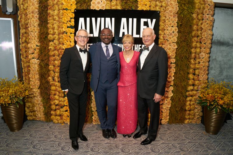 Bennett Rink, Robert Battle Board Chairman and Gala Co-Chair Daria L. Wallach and Eric J. Wallach at Ailey's 2022 Opening Night Gala