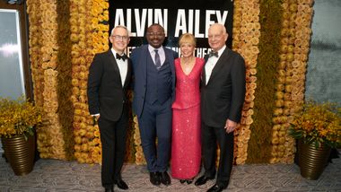 Bennett Rink, Robert Battle Board Chairman and Gala Co-Chair Daria L. Wallach and Eric J. Wallach at Ailey's 2022 Opening Night Gala