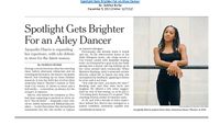 The New York Times - Spotlight Gets Brighter For An Ailey Dancer 