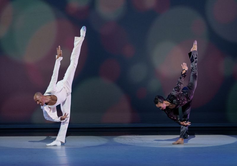 Alvin Ailey American Dance Theater's Constance Stamatiou and Yannick Lebrun in Alvin Ailey's Pas de Duke