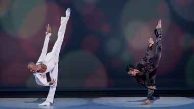 Alvin Ailey American Dance Theater's Constance Stamatiou and Yannick Lebrun in Alvin Ailey's Pas de Duke