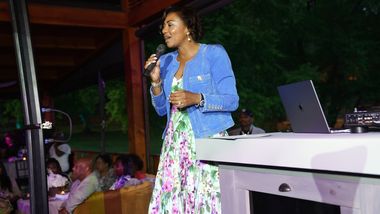 Ailey Board Member and Gala Co-Chair Sela Collins at the 2022 DC Gala dinner. Photo by Tony Powell