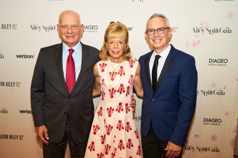 Gala Co-Chairs Daria L. and Eric J. Wallach and Executive Director Bennett Rink at the 2022 Ailey Spirit Gala