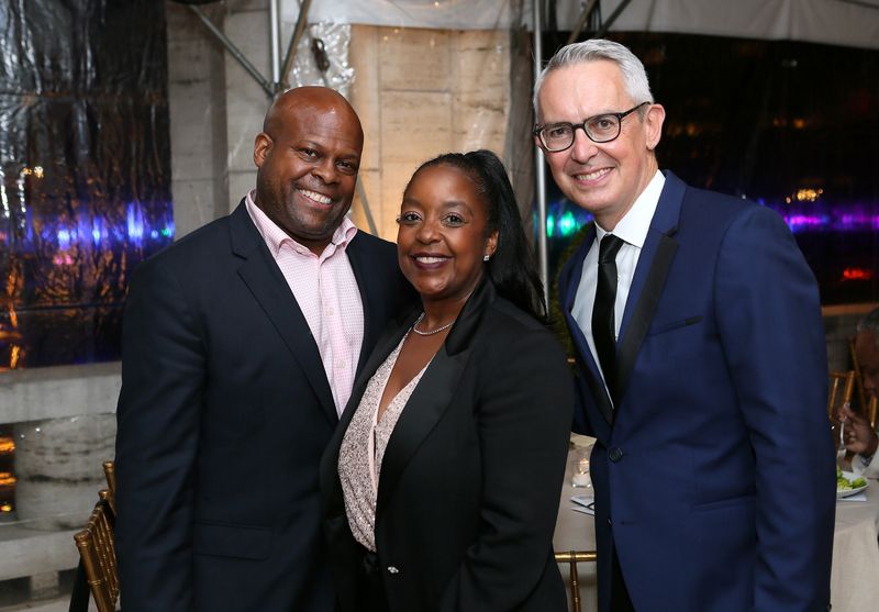 Gala Co-Chairs Dr. Danielle Robinson and Reverend Dwayne McClary with Executive Director Bennett Rink at the 2022 Ailey Spirit Gala