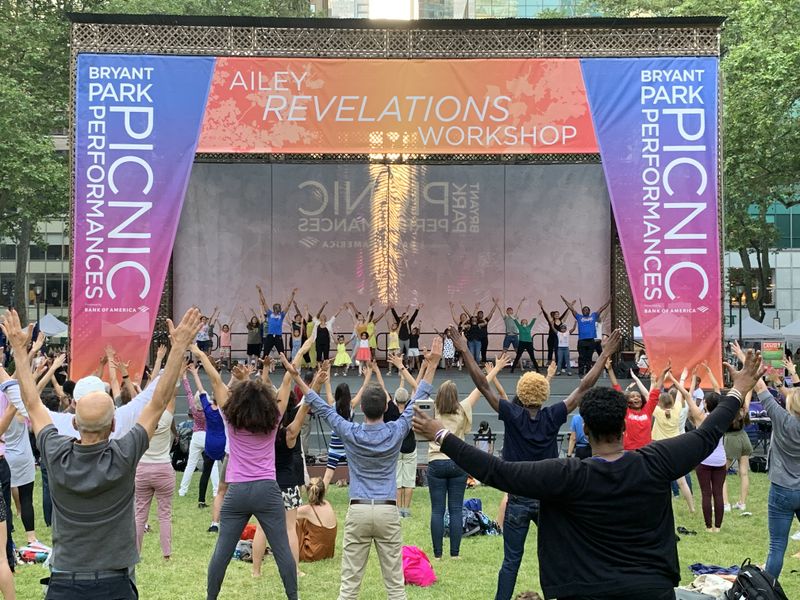 Renee Robinson leading Revelations Celebration Workshop in Bryant Park