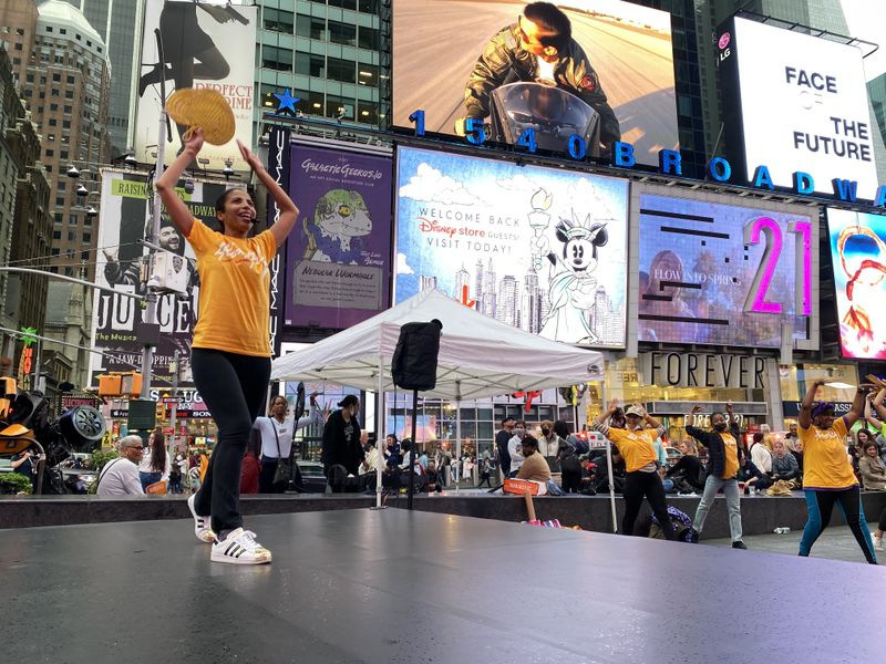 Ailey Extension Dance in Times Square - Revelations with Lisa Johnson-Willingham