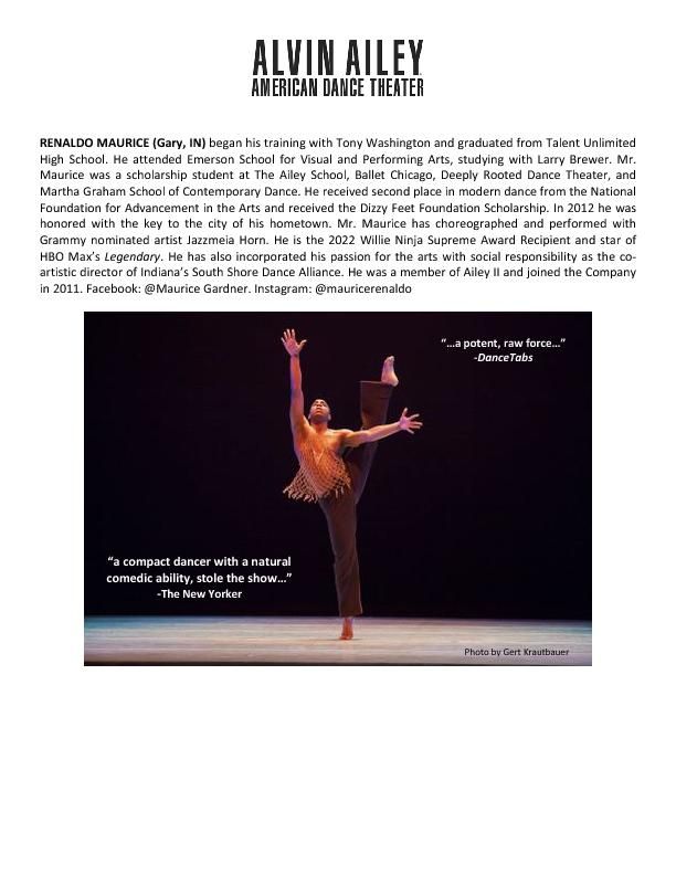 Renaldo Maurice's Info Sheet