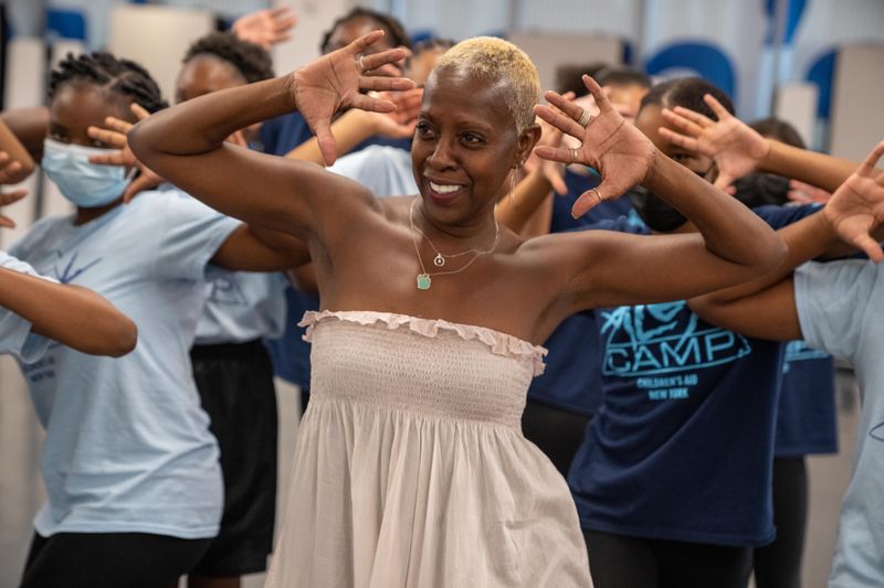 AileyCamp National Director Nasha Thomas with Children's Aid AileyCamp New York students