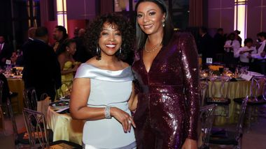 Honorary Trustee Gina Adams and Gala Co-Chair Sela Collins at Ailey's 2023 Washington, D.C. Gala