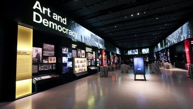 The new Art and Ideals John F. Kennedy Exhibit at The Kennedy Center.