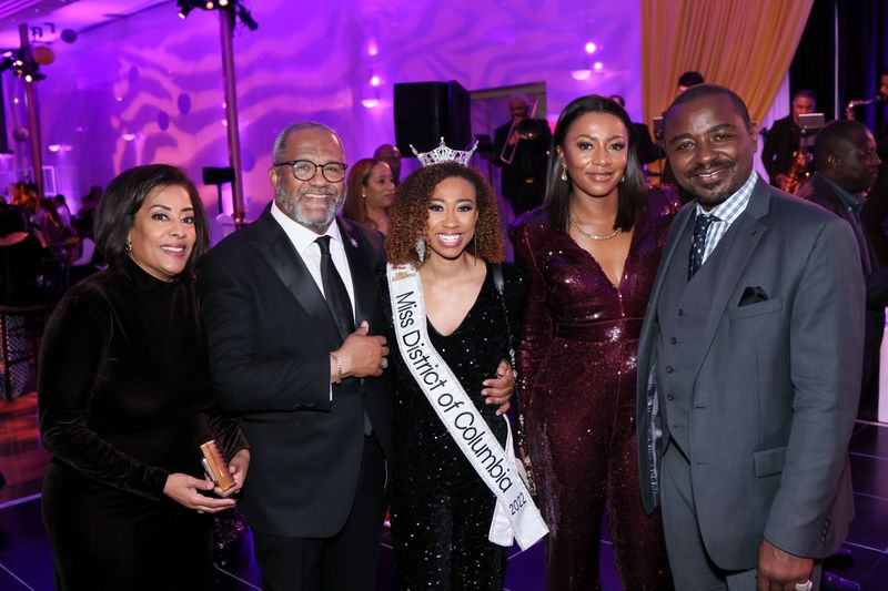 Joyce Brayboy, guest Miss District of Columbia Alivia Roberts, Sela Collins and Robert Battle at Ailey's 2023 Washington D.C. Gala