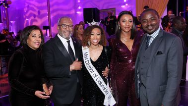 Joyce Brayboy, guest Miss District of Columbia Alivia Roberts, Sela Collins and Robert Battle at Ailey's 2023 Washington D.C. Gala