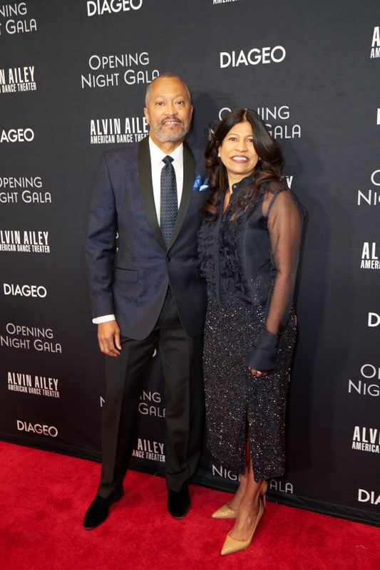Board President Anthony Kendall and Board Member Lata Reddy at Ailey's 2023 Opening Night Gala