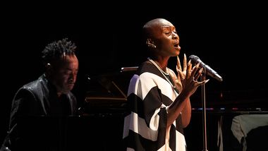 Honorary Chair Cynthia Erivo performing a live rendition of Both Sides Now at Ailey's 2023 Opening Night Gala