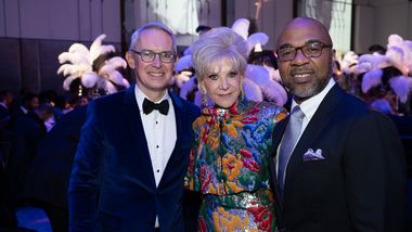 Ailey Executive Director Bennett Rink, Co-Chair Elaine Wynn and Associate Artistic Director Matthew Rushing at the 2023 Opening Night Gala