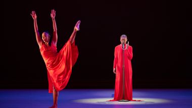 Honorary Chair Cynthia Erivo and Ailey's Constance Stamatiou performing A Tribute and Celebration for Judith Jamison at Ailey's 2023 Opening Night Gala
