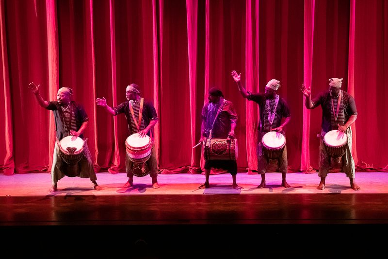 Ailey Extension Students and Maguette Camara in his Djoutalla at the Ailey Spirit Gala 2023
