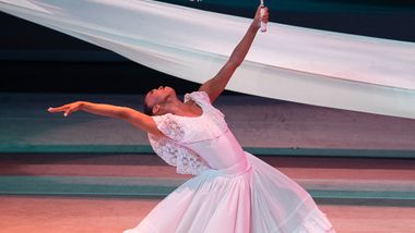 Alvin Ailey American Dance Theater's Constance Stamatiou in Alvin Ailey's Revelations 2023 Ailey Spirit Gala