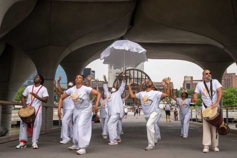 Arts In Education Drumming Processional at Little Island,  Ailey Moves NYC 2022