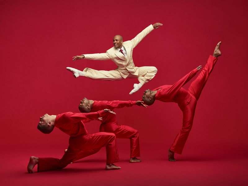 Alvin Ailey American Dance Theater's Y. Lebrun, P. Coker, X. Mack, R. Maurice in Alvin Ailey's For 'Bird' - With Love