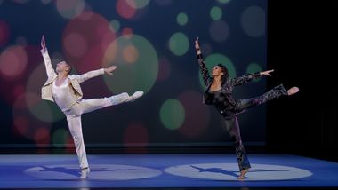 Alvin Ailey American Dance Theater's Patrick Coker and Jacquelin Harris in Alvin Ailey's Pas de Duke