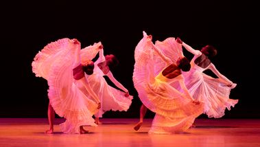 AAADT's C.Stamatiou, J.Harris, S.Figgins and C. Dartey in Alvin Ailey's Cry, 2024 Opening Night Gala tribute to Judith Jamison