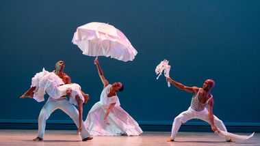 AAADT's R.Maurice, J. Harris, C.Stamatiou and X.Mack in Alvin Ailey's Revelations