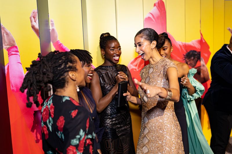 Alvin Ailey American Dance Theater's Jacquelin Harris, Ashley Green, and Caroline Dartey with Artistic Director Designee Alicia Graf Mack