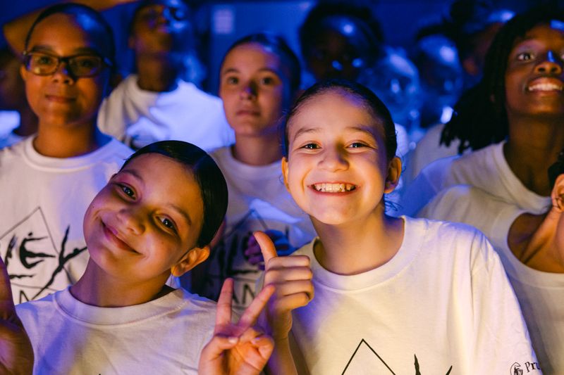 Backstage at the AileyCamp Newark final performance 2023