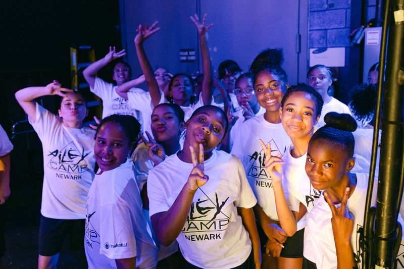 Backstage at the AileyCamp Newark final performance 2023