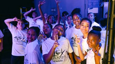 Backstage at the AileyCamp Newark final performance 2023