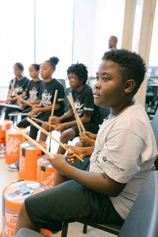 Children's Aid AileyCamp New York in percussion
