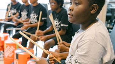Children's Aid AileyCamp New York in percussion